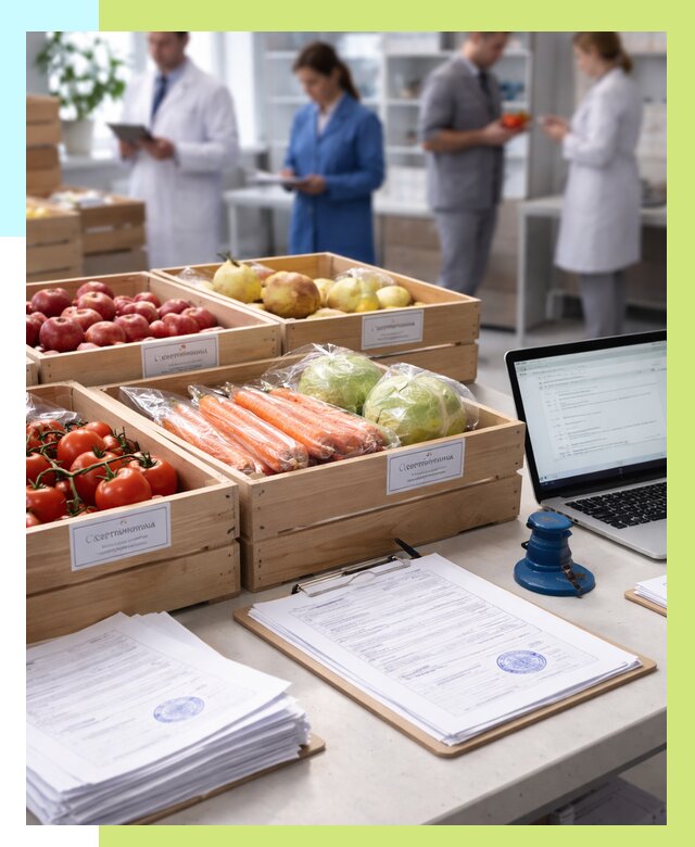 Сертификация овощей и фруктов в Муре от 8679 р. | Алешин-Мум