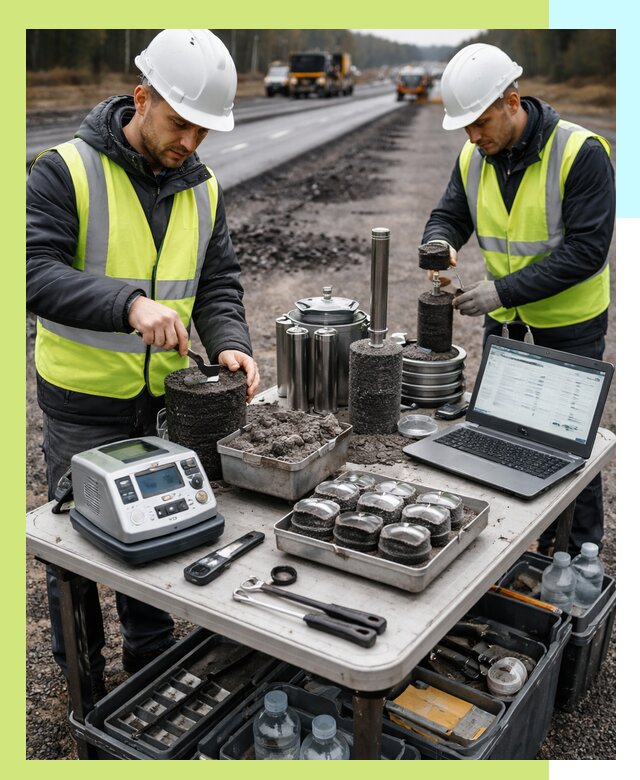 Сертификация асфальта: испытания и подтверждение в Муре