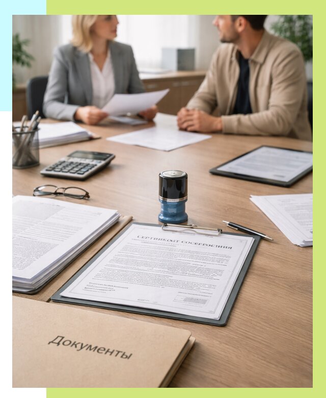 Сертификат соответствия на продукцию в Муре от 15315 р.|Алешин-Мум